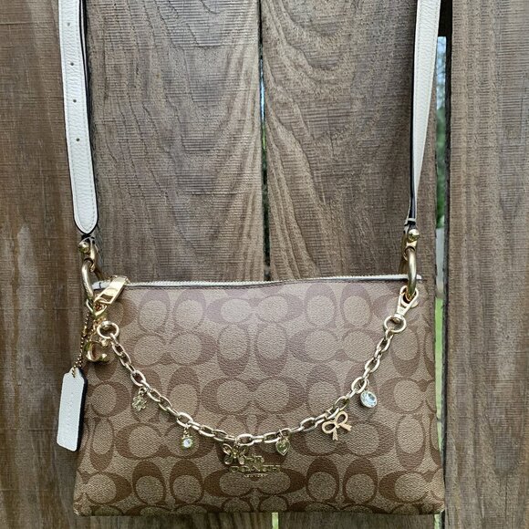 Coach Mia Crossbody Handbag in Leather & Signature Canvas - Picture 3 of 16